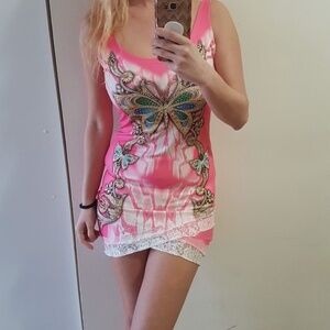 Barbie pink  butterfly dress